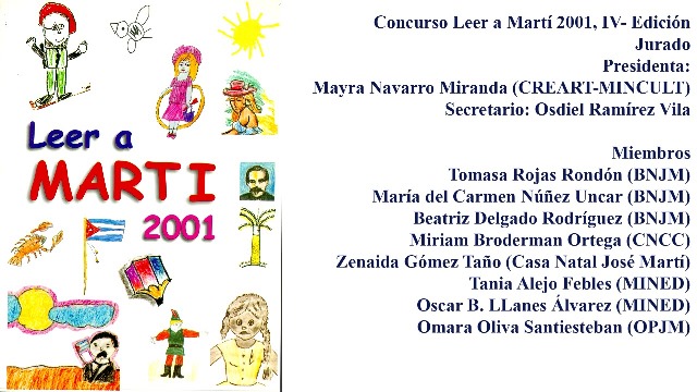 Foto de Libro del Concurso Leer a Martí 2001